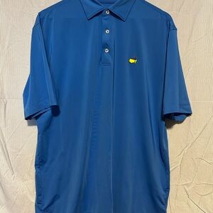 Masters Tech Men's Golf Polo Shirt Blue Size L Short Sleeve